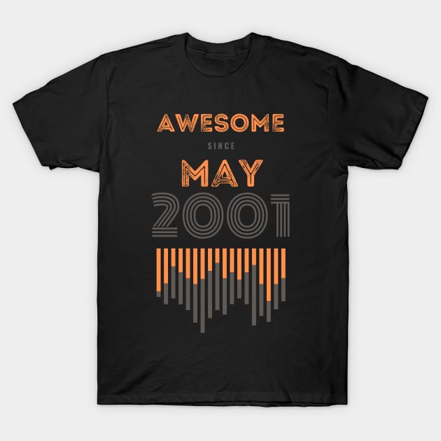 Awesome Since May 2001, 20 years old, 20th Birthday Gift T-Shirt by LifeSimpliCity